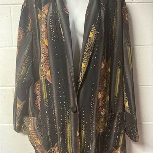 Black and Gold Blazer with Artistic Stripes